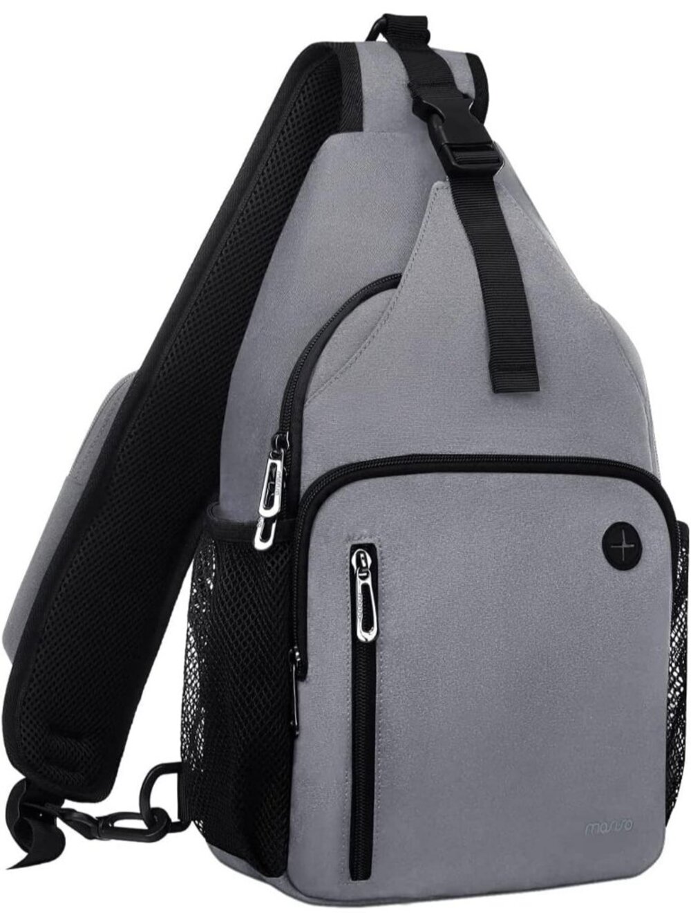 Women's Grey Sling Backpack Travel Hiking Daypack Crossbody Shoulder Bag